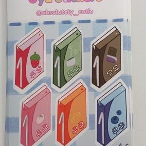Uyu Koreańskie naklejki na kartonowe mleko smakowe | 우유 스티커 | Owoce | Czekolada | Nabiał | Brzoskwinia | Jagoda| Napój | Scrapbooking | Dziennikarstwo |
