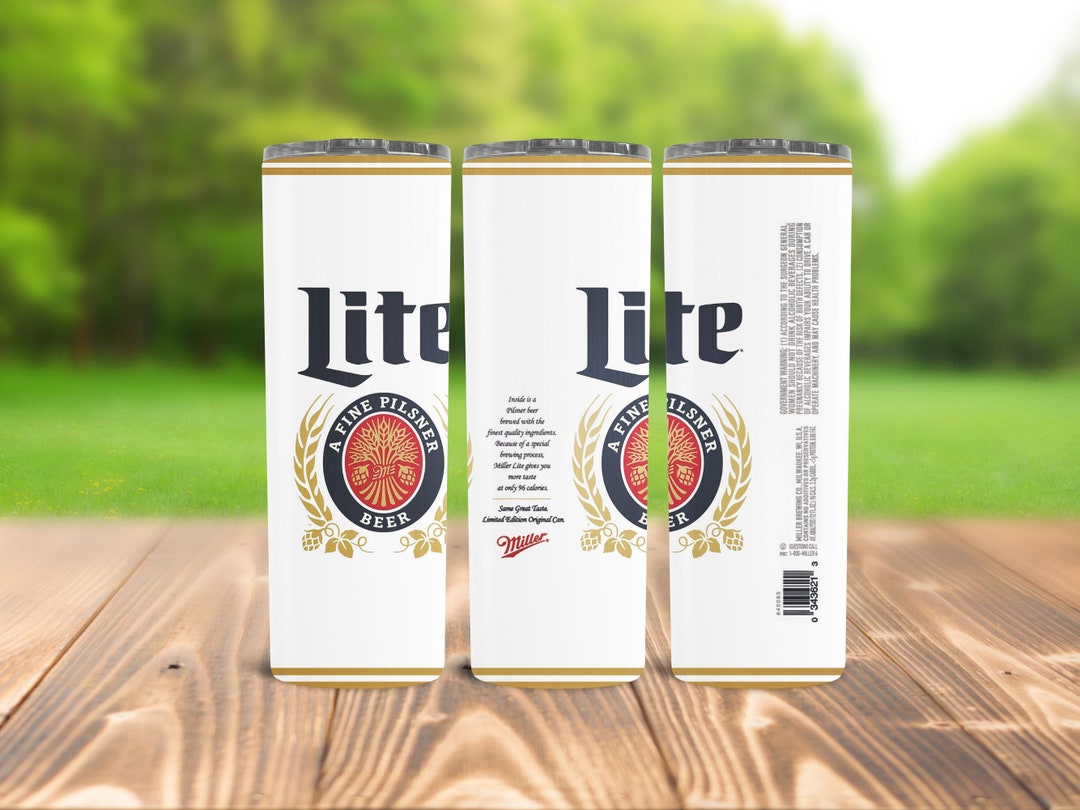 Miller Lite Tumbler 20 OZ Skinny Tumbler Miller Lite Sublimation