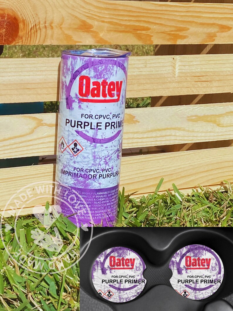 Plumbers Tumbler Purple Primer Coaster Purple Primer Sublimation