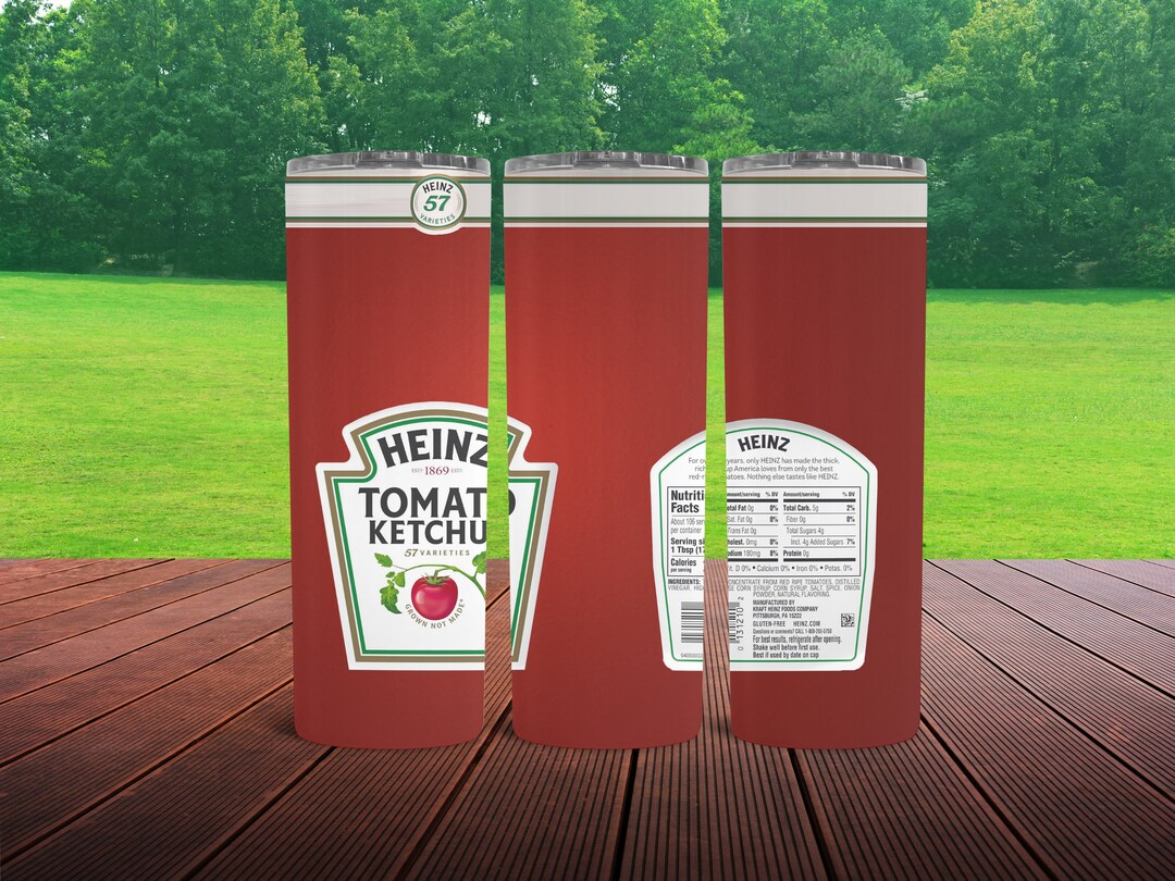 Ketchup Tumbler 20 OZ Skinny Tumbler Picnic Tumbler Sublimation Ketchup Sublimation Tumbler Gift