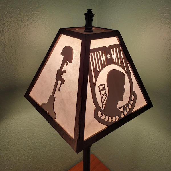 POW MIA Lampshade Laser Engraver SVG - Military - Never Forgotten - Patriotic - Memorial Day