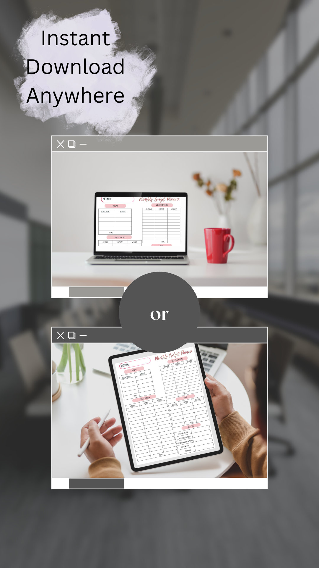 Printable Monthly Budget Tracker Budget Template Digital Download