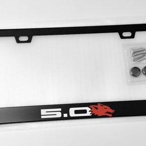 Reflective Mustang / f150 Coyote Badge Black Stainless Steel License Plate Frame Tag Cover Ford Mustang 5.0 GT