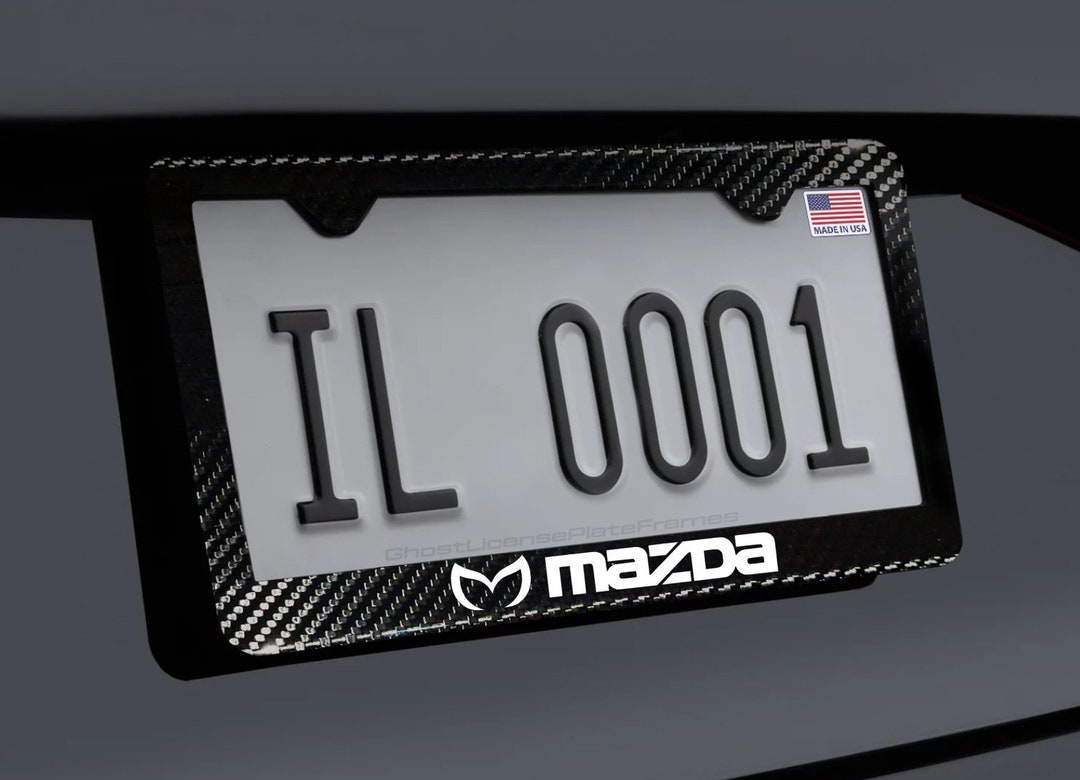 Devil Mazda Logo Stainless Steel License Plate Frame – Rust Free With Bolt Caps