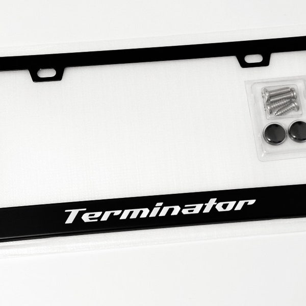Cubierta reflectante para marco de matrícula de metal SVT Terminator Cobra Mustang en negro