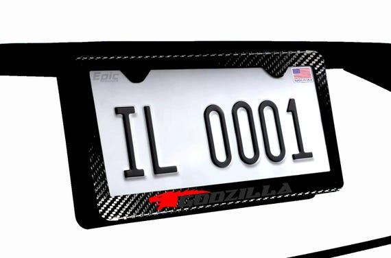 Ford F 150 Blacked Out With Carbon Fiber Inlay Zinc License Plate Frame 2 Hole E - Foto 2