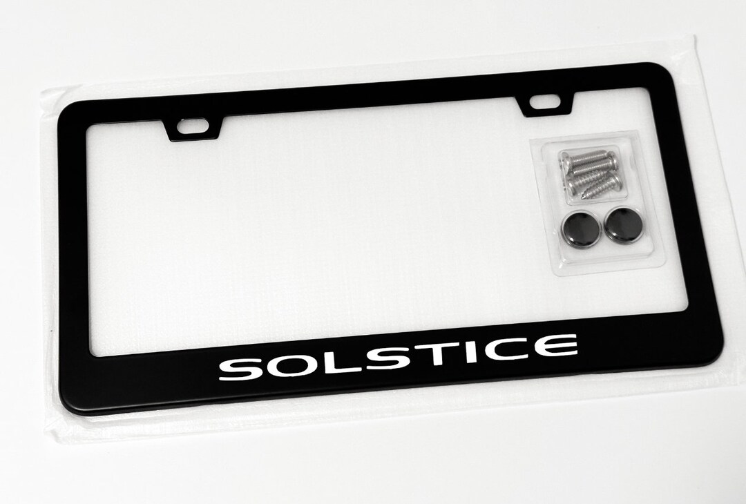 Reflective White Pontiac Solstice License Plate Frame Cover Holder W ...