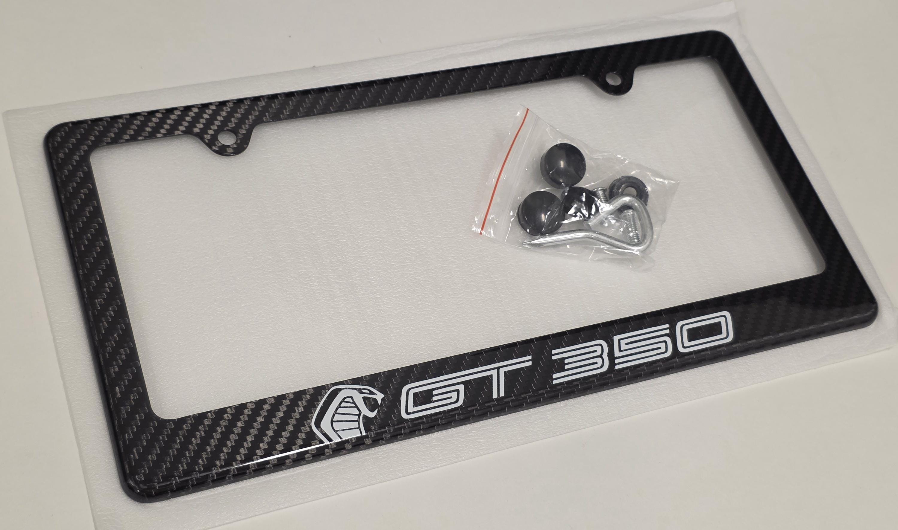 Real 3K Carbon Fiber License Plate Frame For Shelby GT350 Mustang - Black
