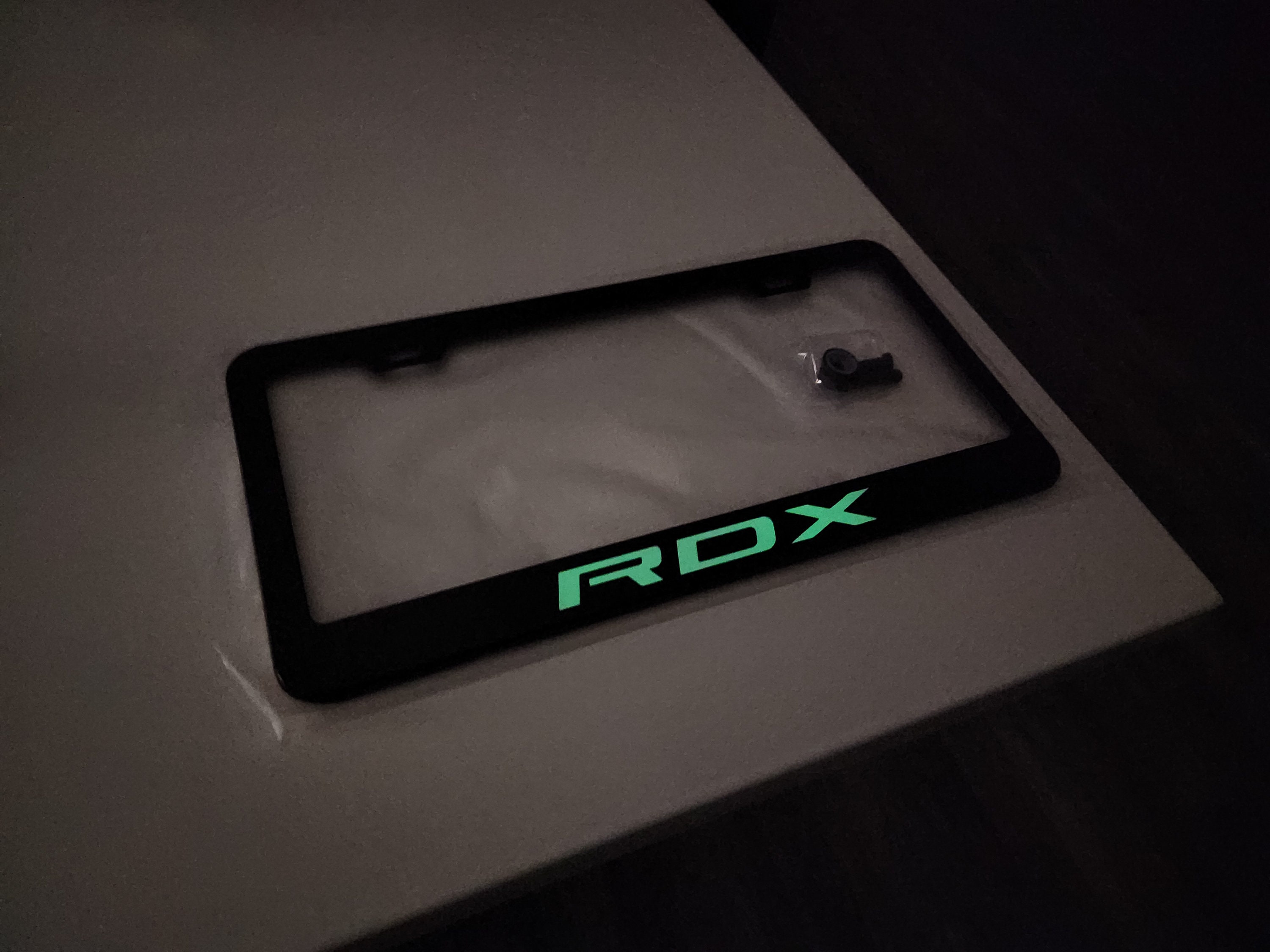 Glowing Acura RDX Stainless Steel License Plate Frame W Screws