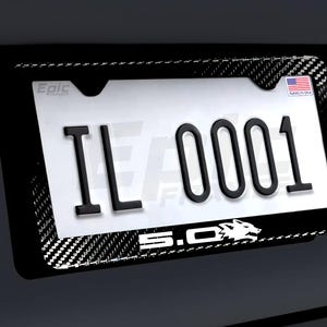 White Coyote 5.0 Mustang GT Carbon Fiber License Plate Frame