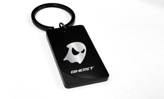 Ghost Racing Style Key Chain Premium Engraved Black Premium