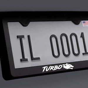 Turbo Coyote / Yote 5.0 GT Turbo License Plate Frame Black Stainless Steel for Mustang GT