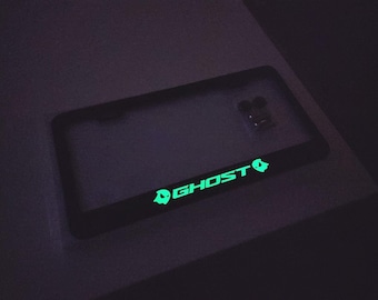 Glowing Ghost Stainless Steel License Plate Frame Holder Street Racing
