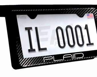 Red Carbon Fiber License Plate Frame – Tesla Plaid Model S, 100% Carbon Fiber Rear Frame