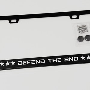 NRA 2nd Amendment Molon Labe License Plate Frame – Black USA Made