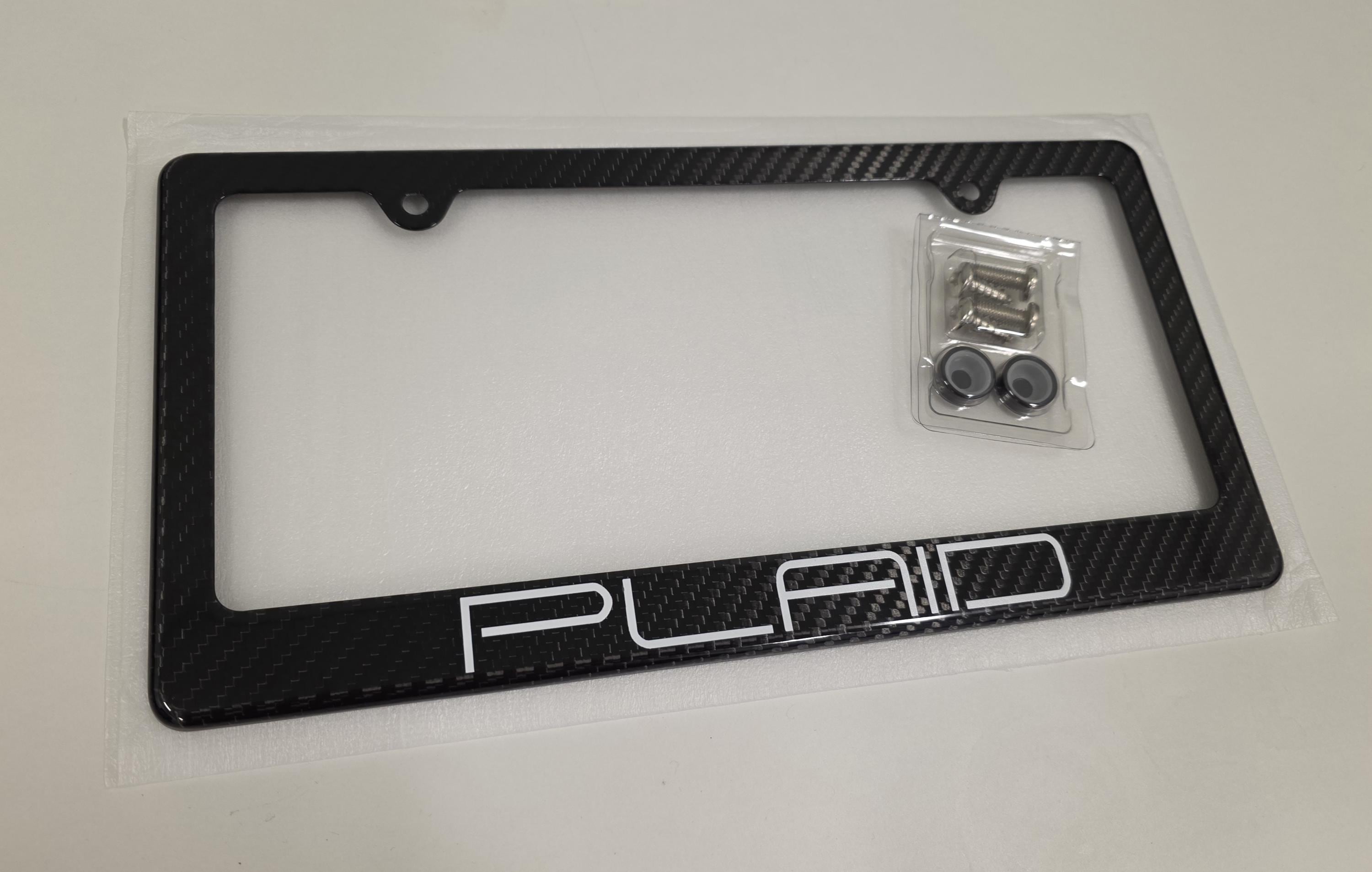 テスラ　ポケット・プレート Modern Tesla Plaid Model S & Model X Carbon Fiber License Plate