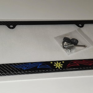 Philippines Star Tribal License Plate Frame License Plate 100% Real Carbon Fiber