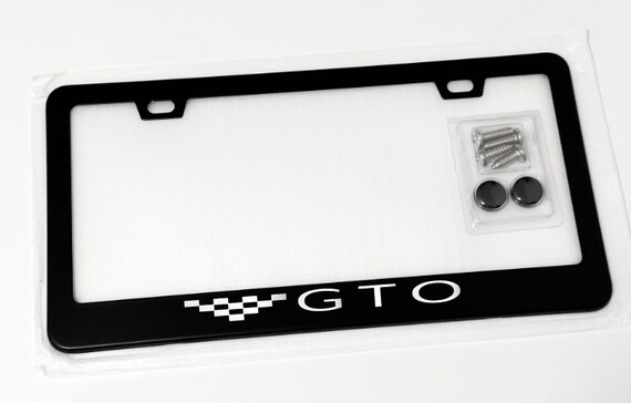 Reflective GTO Pontiac Racing Black Metal License Plate Reflective GTO Pontiac Racing Black Metal License Plate