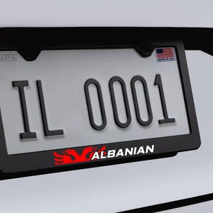 Albanees kentekenplaatlijst | Rood / Wit | Sportracen | Premium metaal