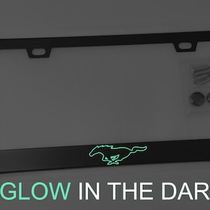 Glowing Mustang License Plate Frame tag Cover Mach E Style