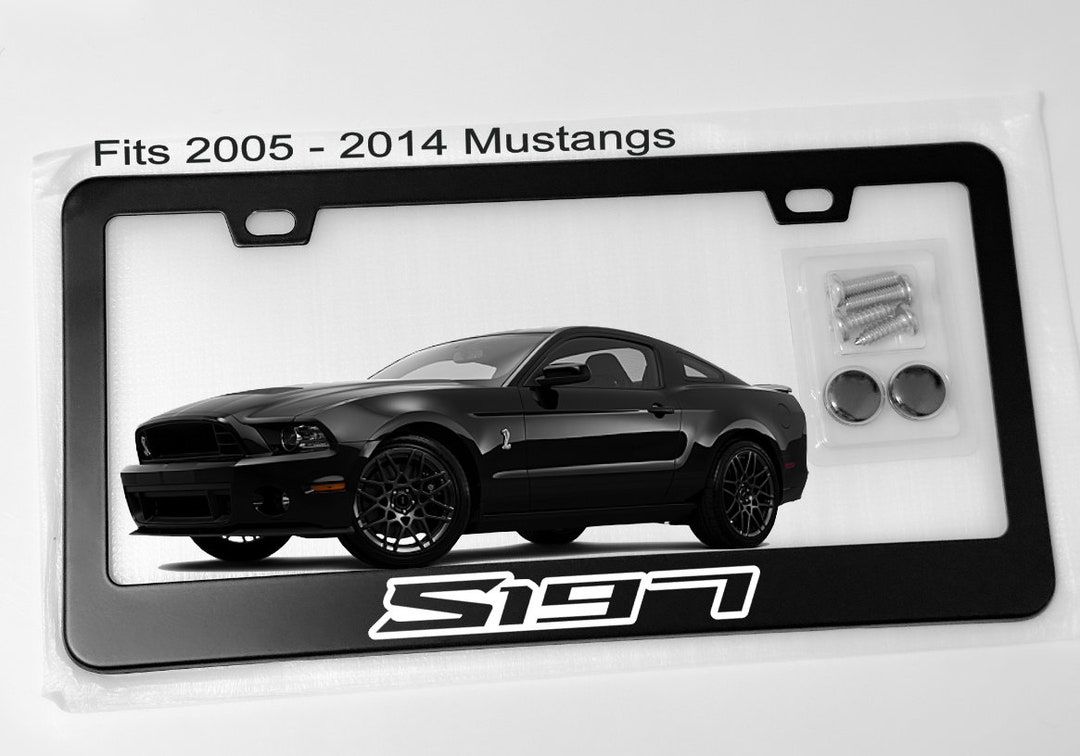 S197 License Plate Frame Black Metal Fits 05 14 Mustang GT Shelby s197-license-plate-frame-black-metal-fits-05-14-mustang-gt-shelby