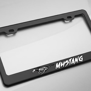 Dark Mustang Skeleton Horse Skull License Plate Frame for Mustang GT 5.0 / Eco