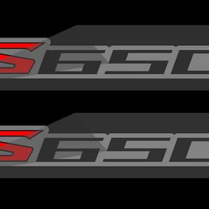 2X Red & Gray S650 Mustang Sticker Decals Reflective .82 IN X 6 IN Fits 2024 - Present Mustang, GT, Roush, GT350, Super Snake, and Saleen