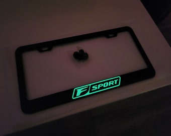 Glowing F Sport Lexus Stainless Steel License Plate Frame With Screws / Caps