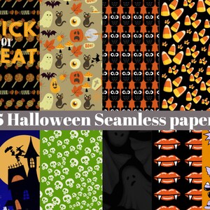 Halloween Digital Papers, Halloween Papers, Halloween Patterns, Halloween Clipart, Halloween Backgrounds