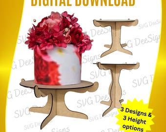 TYLKO plik cyfrowy | Stojak na ciasto SVG | Stojak na talerze na ciasto SVG | Stojak na ciasto | Uchwyt na talerze na ciasto