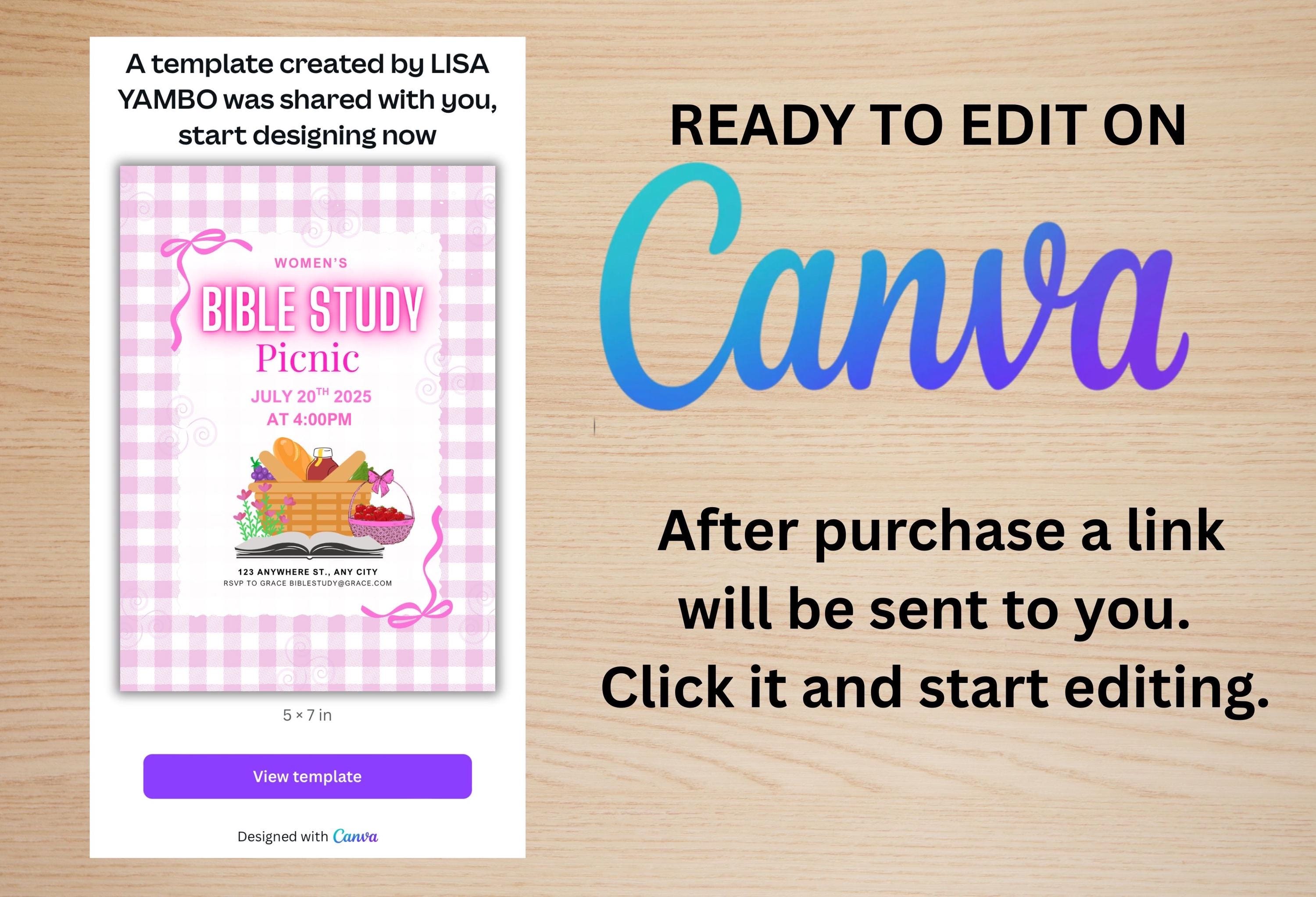 Bible Study Invitation Editable Template, Women’s Bible Study ...