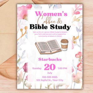 Women Bible Study Group Invite Template, Editable Womens Bible Study Group Invitatation, Canva Religious invitation, Christian Invitation