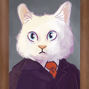 Custom illustrated pet business portrait poster