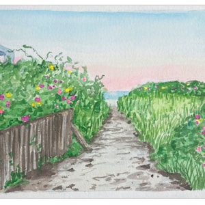 5x7in. Drakes Island, Maine. Fern Street Path.