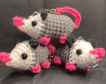 Possum Keychain | Handmade Crochet Amigurumi Keychain