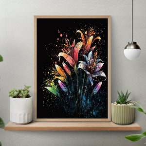 Mural Lilies A4 | high quality self-print poster | Instant Download | Decoration | Apartment | Art