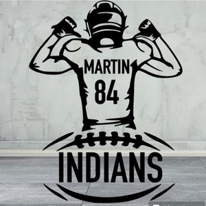Custom Football Player Decal | Team Name Decal | Personalized Football Window Sticker | Sport Decals | Football Mama | Vehicle Graphics