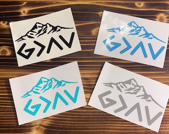 God is Greater Mountain Decal | Christian Car, Laptop Decal