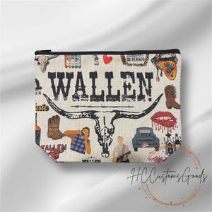 Wallen Zipper Pouch | Cosmetic Bag | Country Music | Zippered Pouch | Makeup Pouch | Fan Gift | Morgan Wallen Songs | Country
