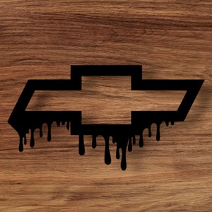 Dripped Chevy Decal | Bow Tie Decal | Truck Diesel Decals | Window Decal | Permanent Vinyl
