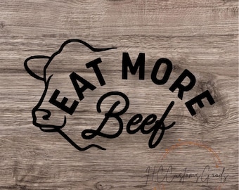 Eat More Beef Decal | Cattle Ranch Truck Window Sticker