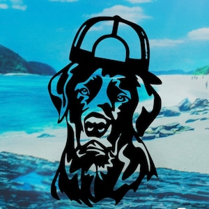 Lab Backwards Hat Decal | Diesel Truck Decals | Window Decal | Truck Window Decals | Window Graphics | Holographic Window Decal
