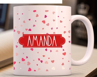 Personalized Coffee Mug, Personalized Valentines Day Mug, Personalized Valentines Gift, Personalized Coffee Cup, Customized Mug Women