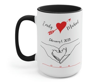 Personalized Holding Hands Mug, Custom Couples Mug, Custom Couples Valentines Day Mug,Valentines Gift, Engagement Gift, Gift for He