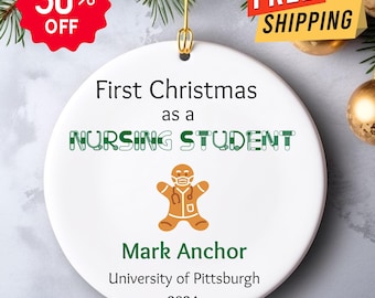 First Christmas as a Nursing Student Ornament, Nursing Student Gift, Nurse Student Gift, Nursing School Student,Future Nurse