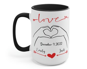 Personalized Holding Hands Mug, Custom Couples Mug, Custom Couples Valentines Day Mug,Valentines Gift, Engagement Gift, Gift for Her
