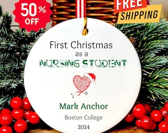 First Christmas as a Nursing Student Ornament, Nursing Student Gift, Nurse Student Gift, Nursing School Student,Future Nurse