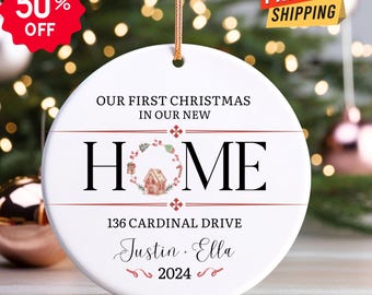 New Home Ornament, New Address Ornament, New House Ornament, New Home Christmas, First Home Ornament, New Home Keepsake, Wreath Ornament