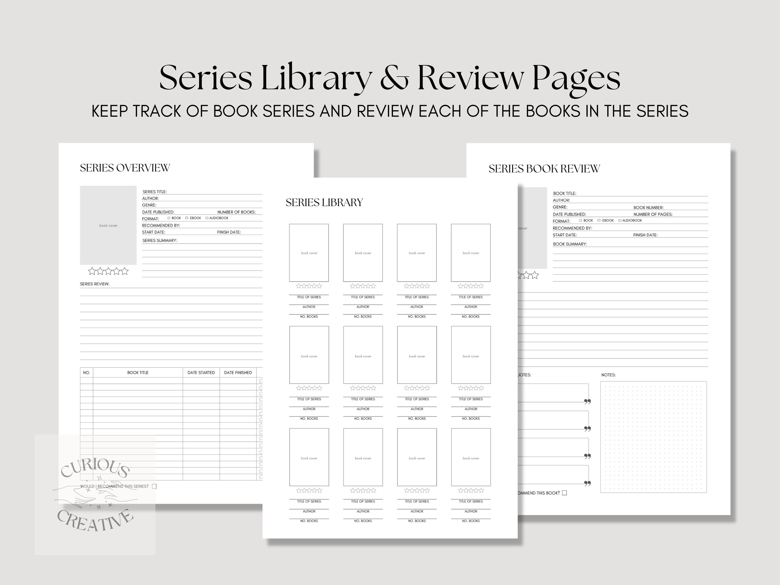 Printable Reading Journal, Reading Planner, Book Journal, Reading ...