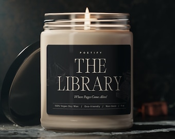 The Library Candle: Vegan Soy Wax, Literary Gift